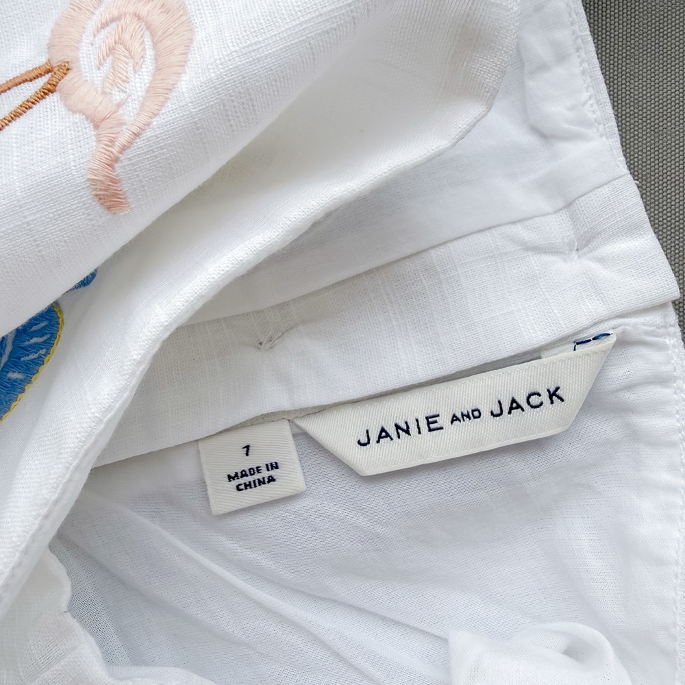 Janie and Jack Embroidered Tropical embroidery Sundress with Tie Straps - Picture 8 of 9